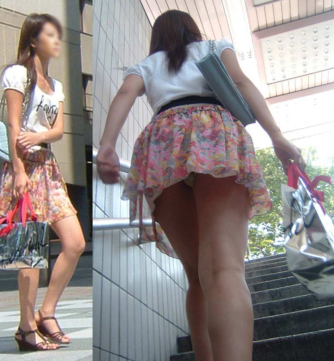 階段パンチラ盗撮素人エロ画像2